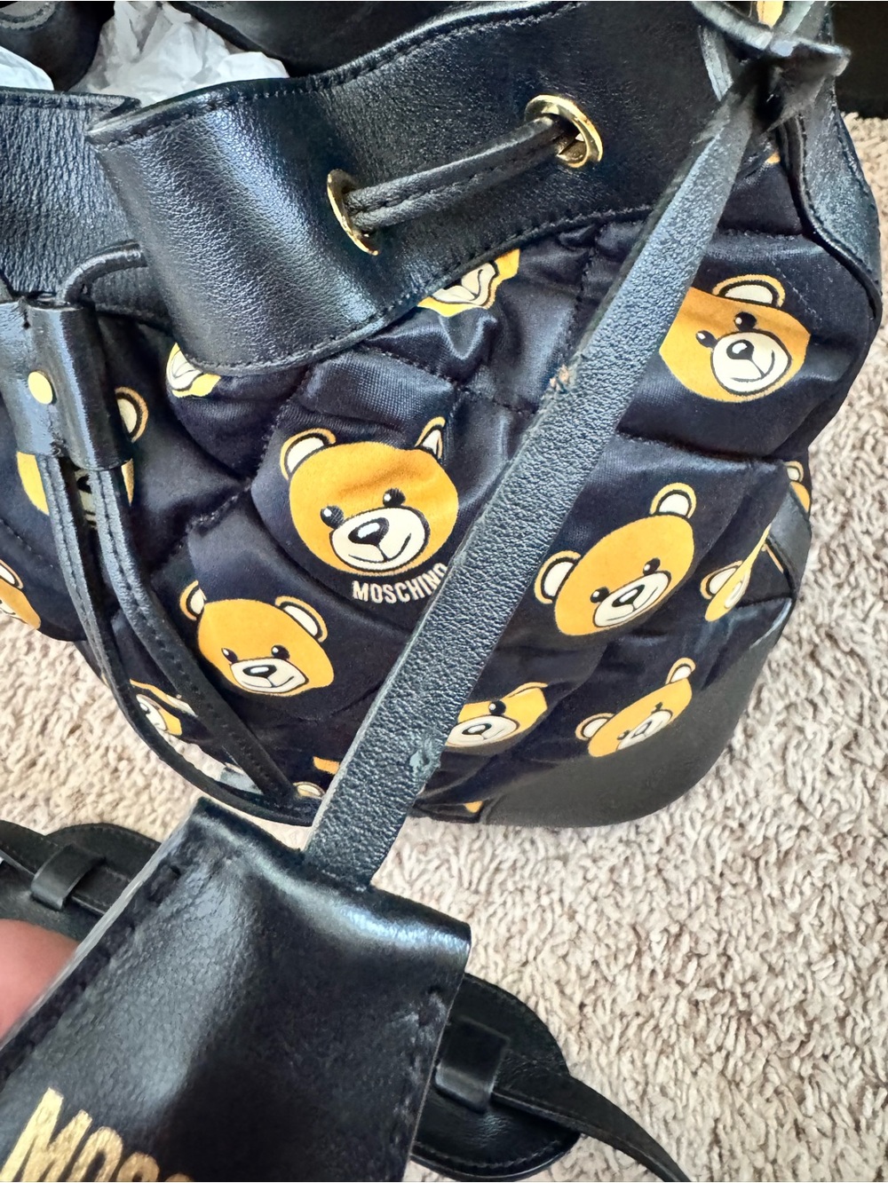 Authentic Moschino Bear Bucket Bag Shoulder/Crossbody View 5